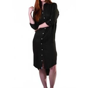 NEW EMILY PHILLIPS tencel midi dress in hunter green